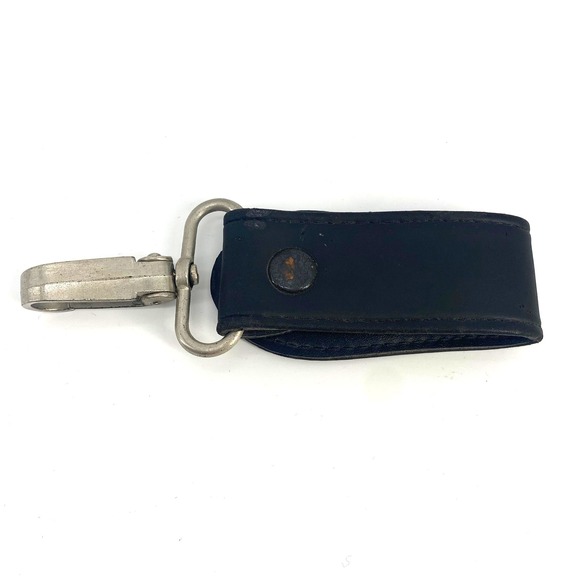 Vtg Hugo Boss Black Vegan Leather Key Fob Clip Keychain Holder Accessory Mens - Picture 3 of 4